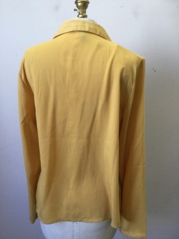 VERO MODA, Goldenrod Yellow, Polyester, Solid, C.A., Notched Lapel, B.F, L/S