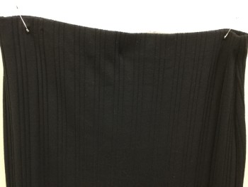 Womens, Skirt, Below Knee, JENNIFER LOPEZ, Black, Polyester, Spandex, Solid, Stripes - Vertical , L, Black with Self Vertical Stripes, No Shown 1-1/2" Elastic Waistband