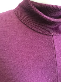 Womens, Dress, Long & 3/4 Sleeve, APT 9, Red Burgundy, Rayon, Polyester, Solid, XL, Knit Dress, Ribbed Knit Turtleneck, Long Sleeves, Center Front & Center Back Seams, A-line