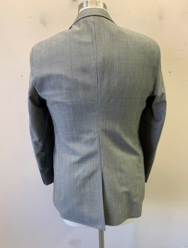 SAND, Gray, Wool, Mohair, Solid, Single Breasted, Notched Lapel, 2 Buttons, 3 Pockets