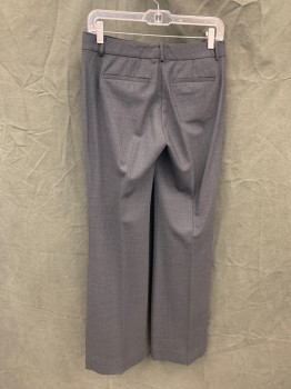 Womens, Suit, Pants, ELIE TAHARI, Charcoal Gray, White, Wool, Stripes - Pin, 2, Zip Fly, 4 Pockets, Belt Loops,