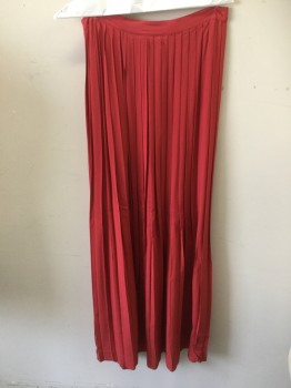 FOSSIL, Tomato Red, Rayon, Solid, Snap Front, Pleated