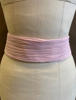 Womens, Historical Fiction Piece 3, N/L MTO, Lt Pink, Silk, Solid, W:24, Belt to Go with Ballgown, Pleated Chiffon, 2.5" Wide, Hook & Eye Closures, Made To Order Mid 1800's