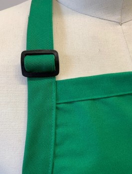 UNCOMMON THREADS, Green, Poly/Cotton, Solid, Twill, 2 Patch Pockets, Adjustable Strap at Neck, Self Ties at Waist