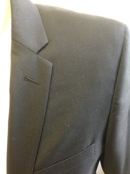 Mens, Suit, Jacket, NEEDLE & STITCH, Black, Polyester, Viscose, 40R, Ultra Slim, Single Breasted, 2 Buttons,  Notched Lapel, Gabardine,