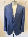 PETER MILLAR, Dk Blue, Wool, Solid, Single Breasted, Notched Lapel, 2 Buttons, 3 Pockets, Hand Picked Stitching at Lapel