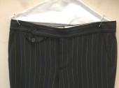 POLO RALPH LAUREN, Charcoal Gray, Beige, Wool, Stripes - Pin, Mid Rise, Slim Leg, 1.5" Wide Self Waistband with Button Tab, Zip Fly, 5 Pockets Including 1 Watch Pocket with Button Flap in Front