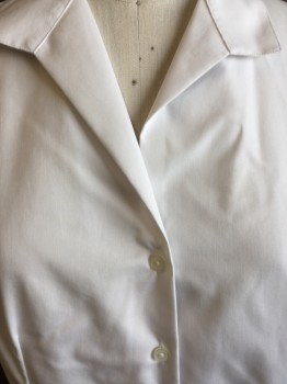 JONES NEW YORK, White, Cotton, Solid, Collar Attached, Button Front, Sleeveless,