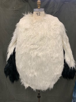 Unisex, Walkabout, MTO, Off White, Black, Synthetic, Foam, Color Blocking, 40-44, 5 Piece Pelican, Shaggy Fur, Wings, Foam Body with Center Back Zipper, Wings with Black Tips, Has Body, Head, Shorts, Feet, Extra Gloves, Double