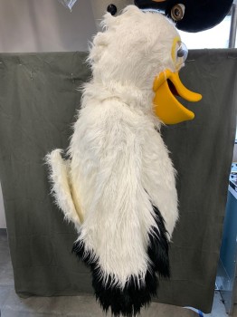MTO, Off White, Black, Synthetic, Foam, Color Blocking, 5 Piece Pelican, Shaggy Fur, Wings, Foam Body with Center Back Zipper, Wings with Black Tips, Has Body, Head, Shorts, Feet, Extra Gloves, Double