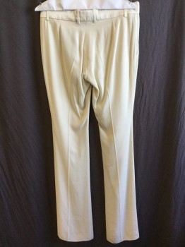 Womens, Slacks, GUCCI, Beige, Rayon, Acetate, Solid, 12, 30, 1.5" Waist Band with Belt Hoops, Flat Front, Zip Front, Beige Lining, 2 Pockets