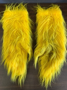 MTO, Yellow, Synthetic, Solid, Faux Fur Mittens, Dirty Palms