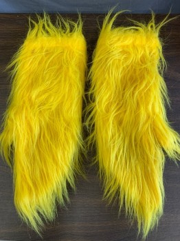 Unisex, Piece 3, MTO, Yellow, Synthetic, Solid, Faux Fur Mittens, Dirty Palms