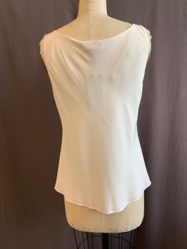 Womens, Shell, LAFAYETTE 148, White, Silk, Solid, 6, Scoop Neck, Lining Underneath