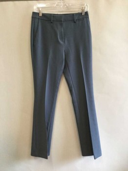 Womens, Slacks, BROOKS BROTHERS, Gray, Polyester, Lycra, Solid, 2, Womens Dress Pants. Flat Front