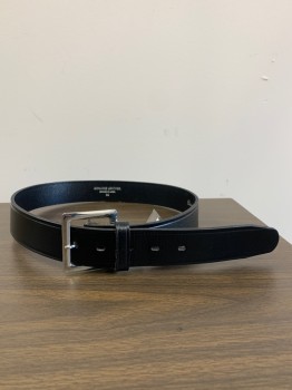 CHAMBERS, Black, Leather, Silver Open Buckle