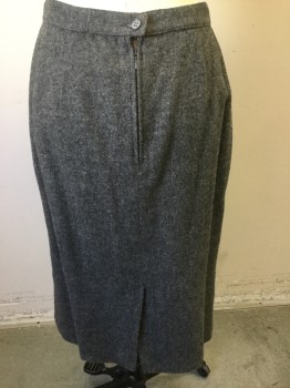 Womens, 1990s Vintage, Suit, Skirt, BAGATELLE, Heather Gray, Wool, W:26, Straight Skirt, Back Zipper, Below Calf Length