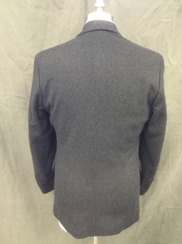 Mens, Sportcoat/Blazer, JOSEPH & LYMAN, Charcoal Gray, Cashmere, Solid, 40R, Single Breasted, Collar Attached, Notched Lapel, 3 Pockets, 2 Buttons,  Long Sleeves