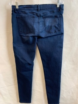 Womens, Maternity, Dl1961, Indigo Blue, Cotton, Spandex, Solid, 28, Maternity, Mid Rise, Elastic Panels at Side Front Pocket Area, Skinny, Belt Loops,