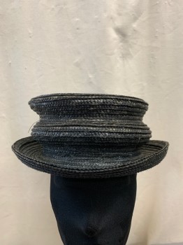 NL, Tobacco Brown, Charcoal Gray, Straw, Basket Weave, Tall Crown with Flat Top,  Bent Brim