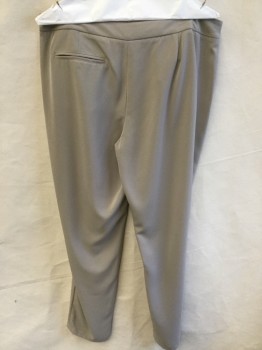 VALETTE, Khaki Brown, Polyester, Solid, 1.5" Waistband, 1 Pleat Front, Zip Front, 3 Pockets
