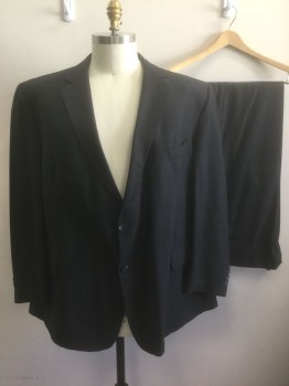 MOORES, Black, Wool, Stripes - Pin, Self Pinstripes, Single Breasted, Notched Lapel, 3 Pockets