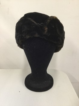 NL, Black, Fur, Silk, Solid, Seal Fur Hat,