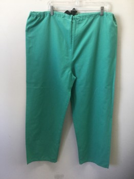 MEDLINE, Kelly Green, Polyester, Cotton, Solid, Drawstring Waist, with Black Drawstring, 1 Patch Pocket in Back