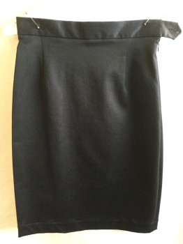 Womens, Skirt, Below Knee, VIVIENNE WESTWOOD, Black, Cotton, Elastane, Solid, W:26, 1.5" Waistband with 1 Black Button, Fitted, Side Zip, (Vivienne Westwood--RED LABEL)