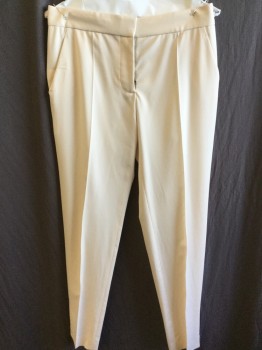 STELLA MCCARTNEY, Blush Pink, Synthetic, Elastane, Solid, 2" Waistband, Flat Front, Zip Front, 2 Pockets