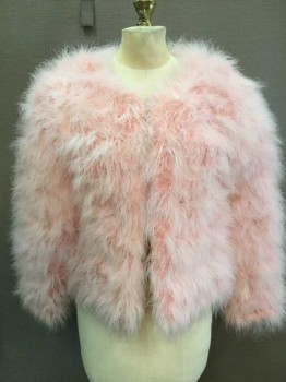 KARIZMA , Pink, Feathers, Solid, Round Neck, 5 Hook & Eye Front,