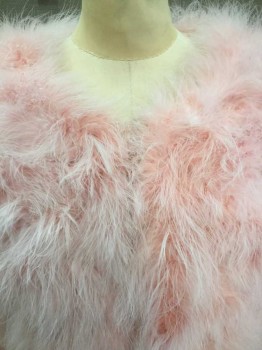 Womens, Coat, KARIZMA , Pink, Feathers, Solid, S, Round Neck, 5 Hook & Eye Front,