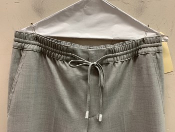Womens, Pants, CLUB MONACO, Gray, Polyester, Solid, 8, F.F, Elastic Waist Band with D String, Side Pockets,