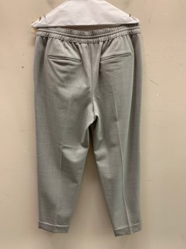 Womens, Pants, CLUB MONACO, Gray, Polyester, Solid, 8, F.F, Elastic Waist Band with D String, Side Pockets,