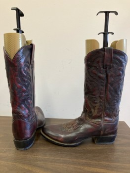 DAN POST, Cordovan Leather  And Stitching, Distressed Look