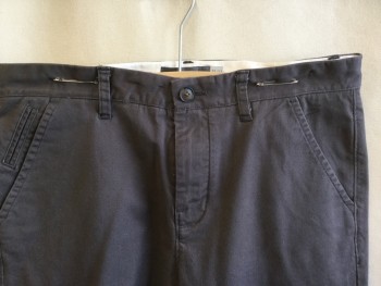 HAWKINGS MCGILL, Warm Gray, Cotton, Elastane, Solid, 1.5" Waistband with Belt Hoops, Flat Front, Zip Front, 4 Pockets