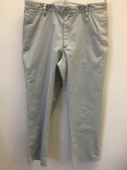 Mens, Casual Pants, DOCKERS, Putty/Khaki Gray, Cotton, Solid, 32/31, Flat Front, Twill Weave,