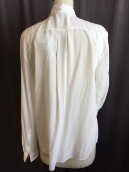 & OTHER STORIES, Cream, Silk, Solid, Collar Attached, Hidden Button Front, Long Sleeves,