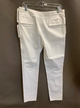 Mens, Sci-Fi/Fantasy Pants, MTO, White, Poly/Cotton, Solid, 32/33, 3 Pckts, 2 Velcro Tabs At Left Side *Some Black Stains On Right Leg*