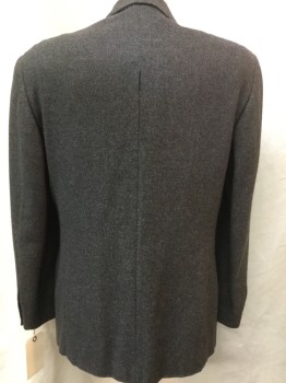 ARMANI NIEMAN M., Brown, Black, Periwinkle Blue, Wool, Cashmere, Stripes - Diagonal , Single Breasted, 3 Buttons,  3 Pockets, Notched Lapel,