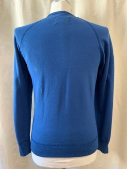 REIGNING CHAMP, Blue, Cotton, Solid, Crew Neck, Long Sleeves