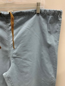 Unisex, Scrub, Pants Unisex, ANGELICA, Sky Blue, Brown, Poly/Cotton, Solid, M, Drawstring Waistband, 1 Pckt
