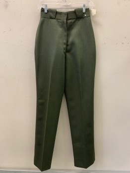 Womens, Police/Fire Pants , LAW PRO, Olive Green, Polyester, Cotton, Solid, 24/32, F.F, Zip Front, Belt Loops