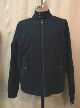 Mens, Casual Jacket, PENGUIN, Navy Blue, Cotton, Synthetic, Solid, XL, Navy, Zip Front, 2 Pockets, Doubles,