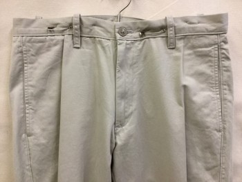 Mens, Casual Pants, GAP, Khaki Brown, Cotton, Solid, 33, 34, Khaki, Flat Front, Zip Front, 4 Pockets