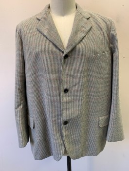 SIAM COSTUMES , White, Black, Terracotta Brown, Wool, Check - Micro , Plaid - Tattersall, Single Breasted, Notched Lapel, 3 Buttons, 3 Pockets, Made To Order