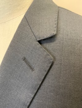 DKNY, Dk Gray, Wool, Solid, Single Breasted, Notched Lapel, Hand Picked Stitching at Lapel, 2 Buttons, 3 Pockets