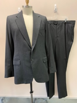 MTO, Dk Gray, Wool, Herringbone, Single Breasted, 2 Buttons, Wide Notched Lapel, 3 Pockets, Single Vent, Nice Split Cuffs with 4 Buttons