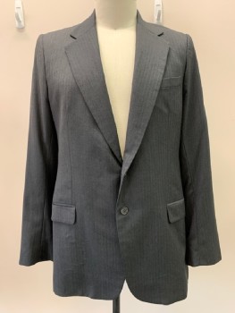 MTO, Dk Gray, Wool, Herringbone, Single Breasted, 2 Buttons, Wide Notched Lapel, 3 Pockets, Single Vent, Nice Split Cuffs with 4 Buttons
