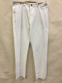 ROSETTI, White, Cotton, Solid, White, Flat Front, Zip Front, 5 Pockets